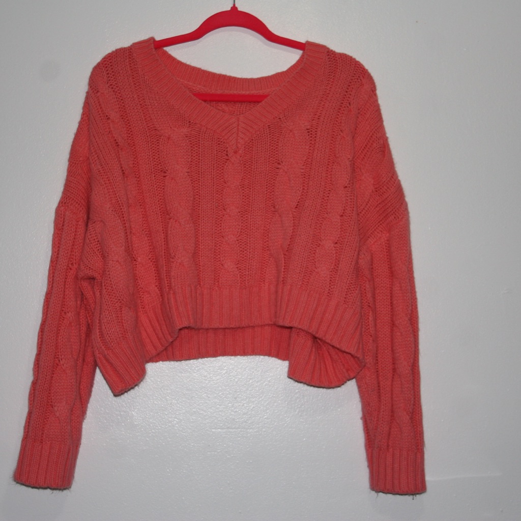 Cozy Coral Cable Knit Sweater